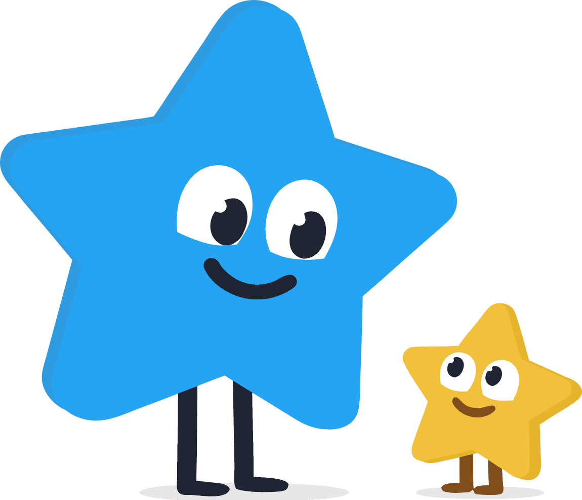 Star characters representing a parent and child