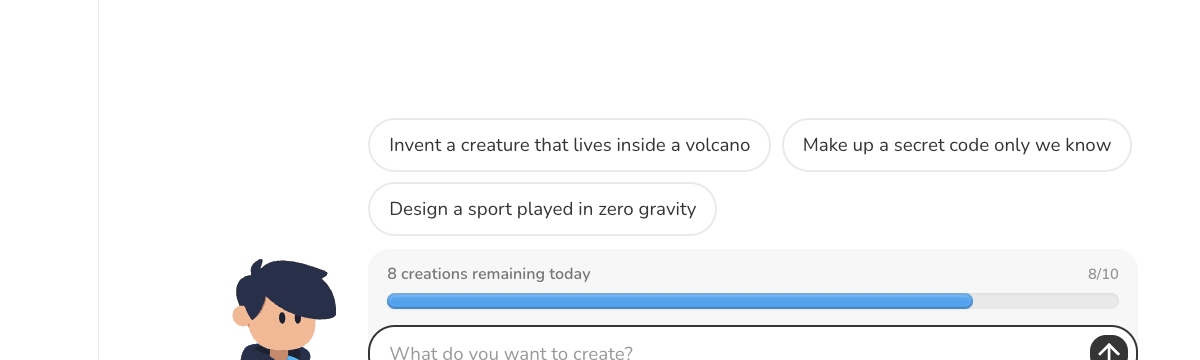 The Playground empty chat with starter prompt buttons and the message box